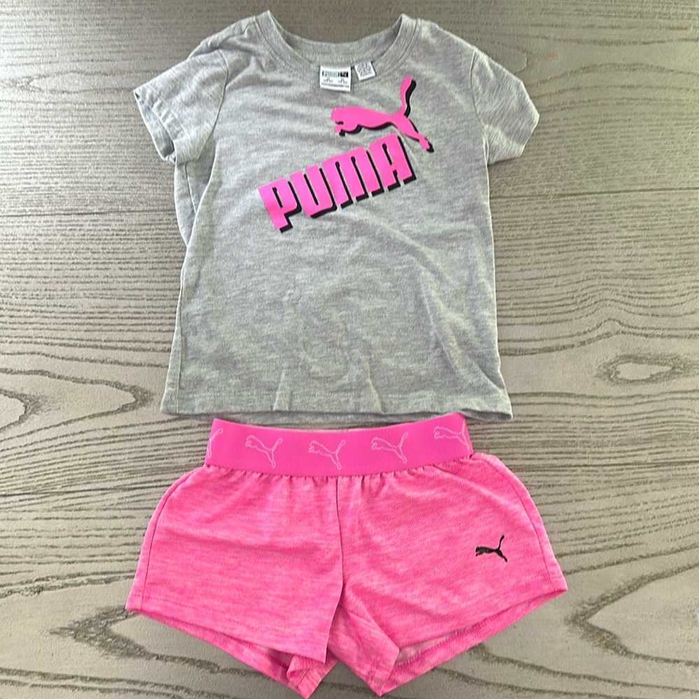 Puma Hot Pink Shorts Set 3/4T